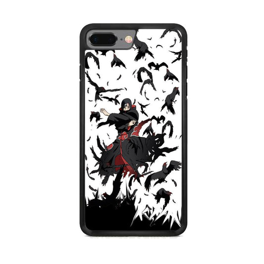 Naruto Itachi Uchiha Flying Bird iPhone 8 Plus Case-Rubber Black (2D Case)-Oxvistore