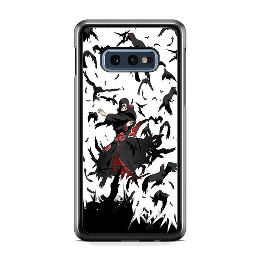Naruto Itachi Uchiha Flying Bird Samsung Galaxy S10E Case-Rubber Black (2D Case)-Oxvistore