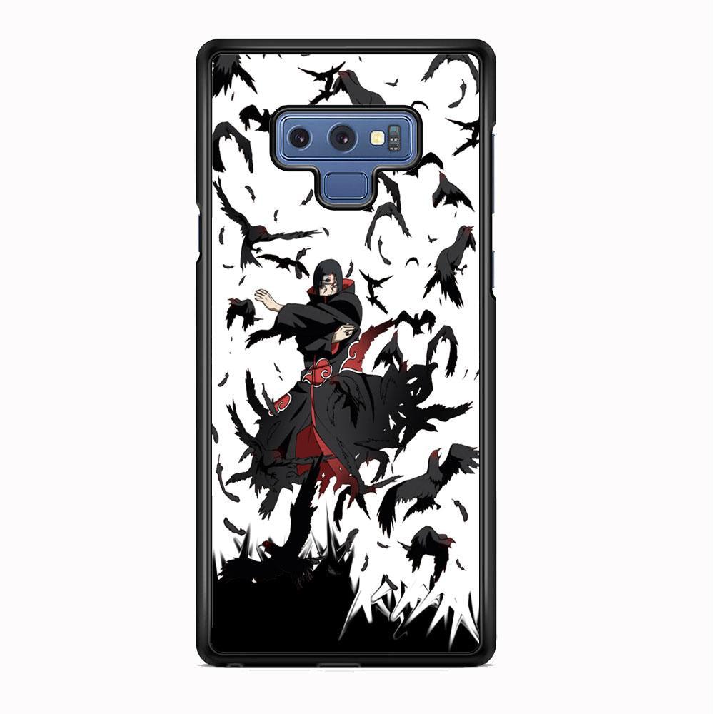 Naruto Itachi Uchiha Flying Bird Samsung Galaxy Note 9 Case-Rubber Black (2D Case)-Oxvistore