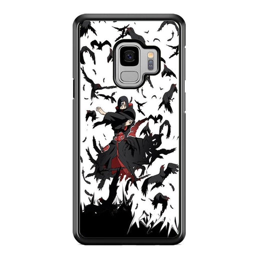 Naruto Itachi Uchiha Flying Bird Samsung Galaxy S9 Case-Rubber Black (2D Case)-Oxvistore