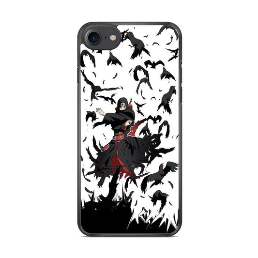 Naruto Itachi Uchiha Flying Bird iPhone 8 Case-Rubber Black (2D Case)-Oxvistore