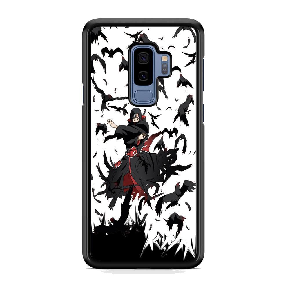 Naruto Itachi Uchiha Flying Bird Samsung Galaxy S9 Plus Case-Rubber Black (2D Case)-Oxvistore