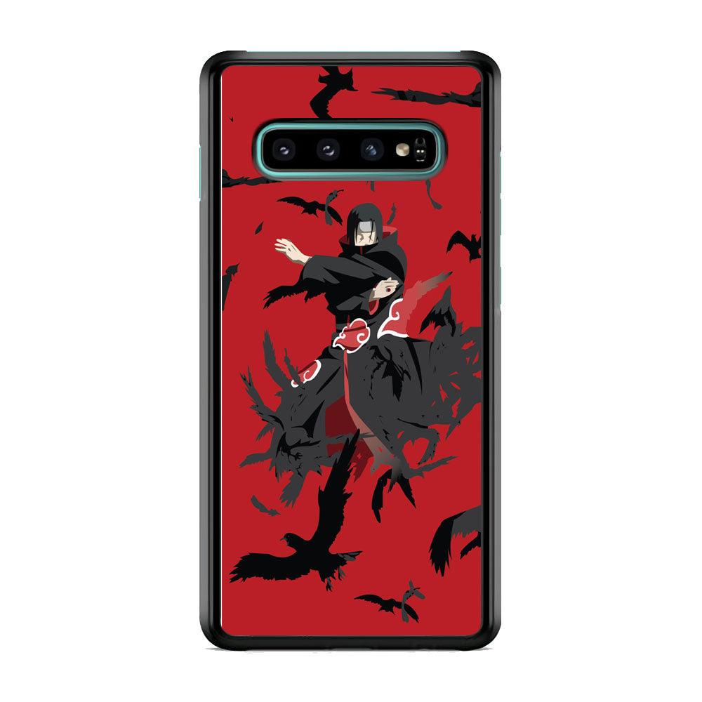 Naruto Kuchiyose of Itachi Samsung Galaxy S10 Plus Case-Rubber Black (2D Case)-Oxvistore