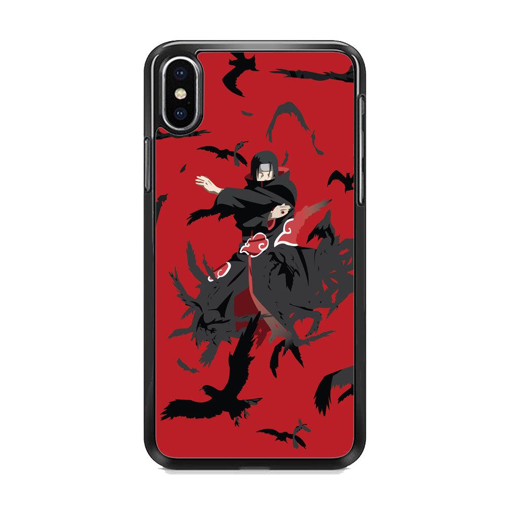Naruto Kuchiyose of Itachi iPhone XS MAX Case-Rubber Black (2D Case)-Oxvistore