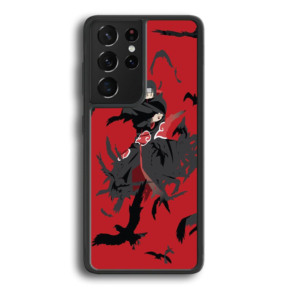 Naruto Kuchiyose of Itachi Samsung Galaxy S24 Ultra Case-Rubber Black (2D Case)-Oxvistore