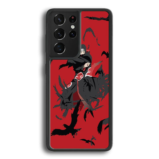 Naruto Kuchiyose of Itachi Samsung Galaxy S24 Ultra Case-Rubber Black (2D Case)-Oxvistore