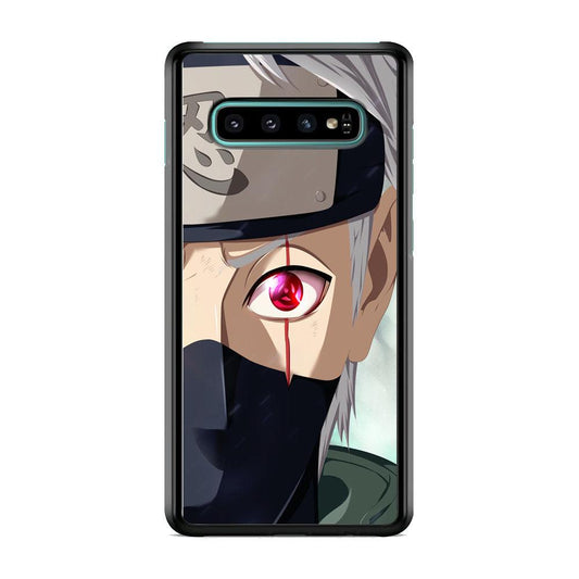 Naruto Mangekyo of Copy Ninja Samsung Galaxy S10 Case-Rubber Black (2D Case)-Oxvistore