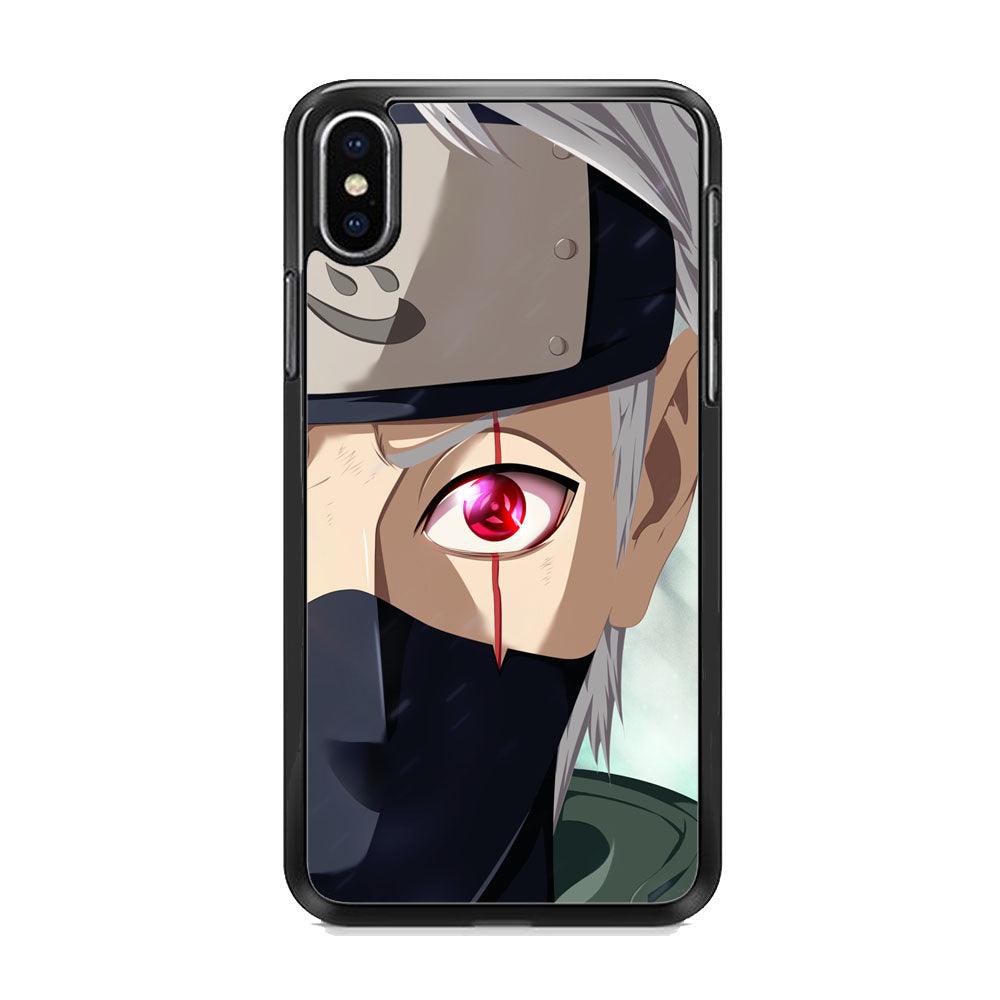 Naruto Mangekyo of Copy Ninja iPhone XS MAX Case-Rubber White (2D Case)-Oxvistore