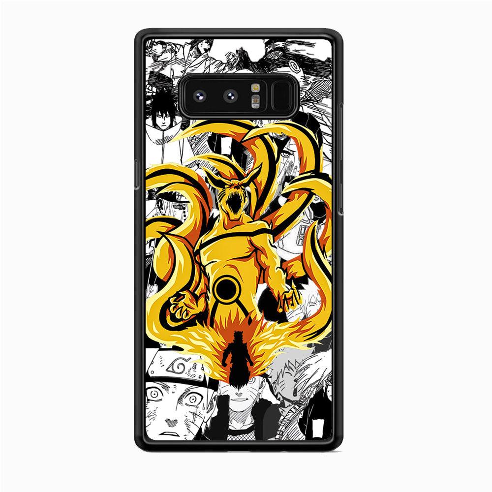 Naruto Strength for Comrade Samsung Galaxy Note 8 Case-Rubber White (2D Case)-Oxvistore