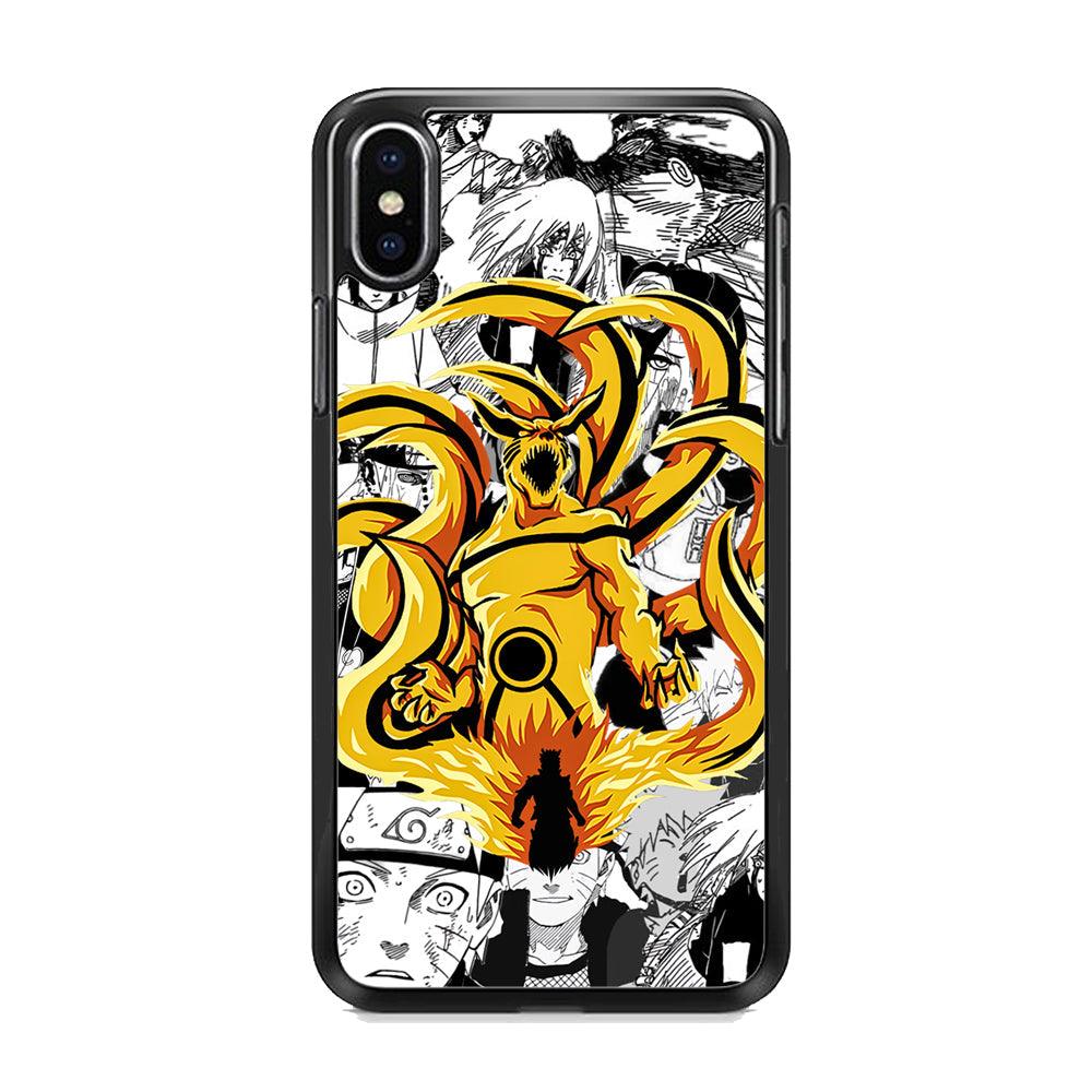 Naruto Strength for Comrade iPhone XS MAX Case-Rubber Black (2D Case)-Oxvistore