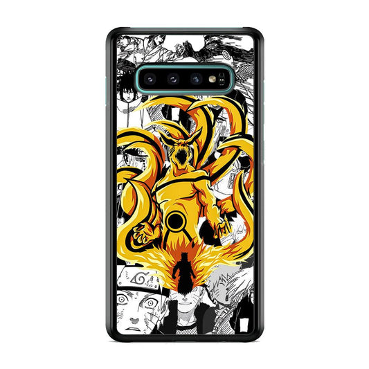 Naruto Strength for Comrade Samsung Galaxy S10 Case-Rubber White (2D Case)-Oxvistore