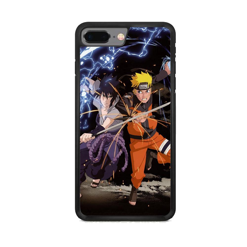 Naruto The Battle of End iPhone 7 Plus Case-Rubber Black (2D Case)-Oxvistore