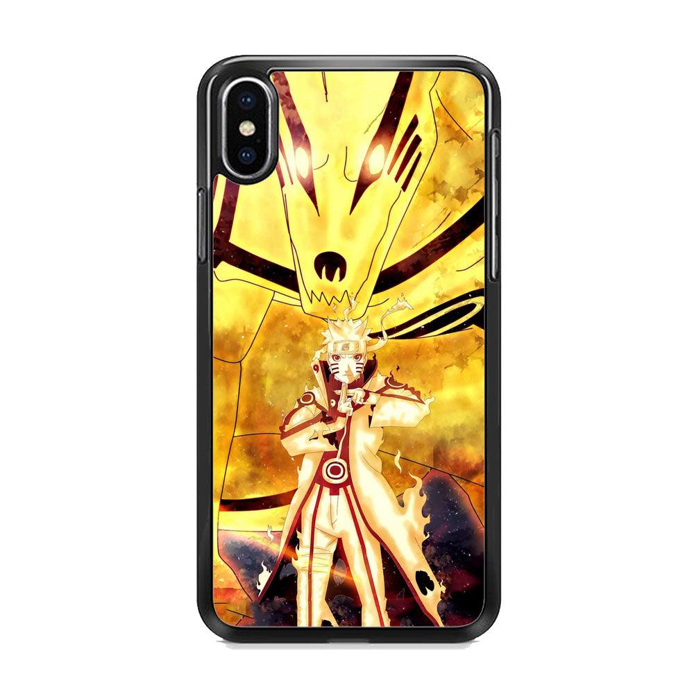 Naruto The Partner iPhone XS Case-Rubber Black (2D Case)-Oxvistore