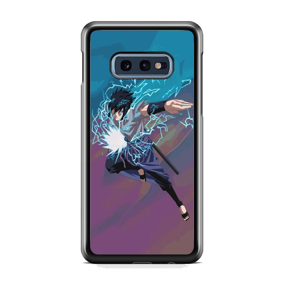 Naruto Uchiha Sasuke Beattle Style Samsung Galaxy S10E Case-Rubber Black (2D Case)-Oxvistore