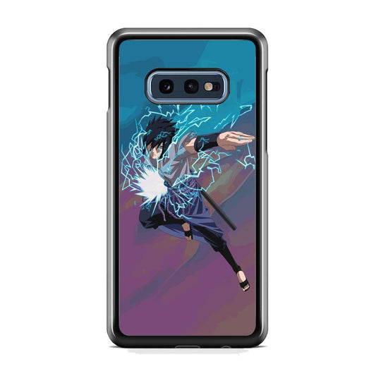 Naruto Uchiha Sasuke Beattle Style Samsung Galaxy S10E Case-Rubber Black (2D Case)-Oxvistore