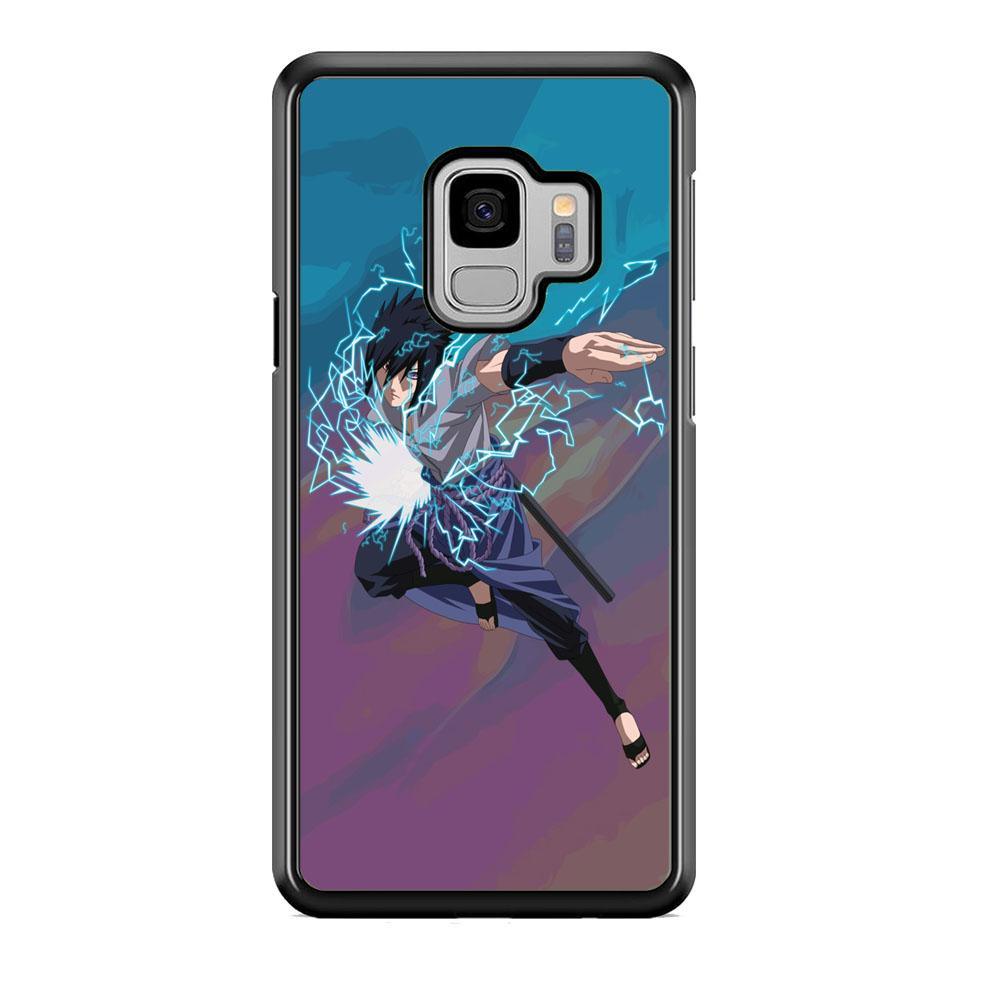 Naruto Uchiha Sasuke Beattle Style Samsung Galaxy S9 Case-Rubber Black (2D Case)-Oxvistore