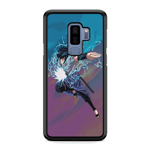 Naruto Uchiha Sasuke Beattle Style Samsung Galaxy S9 Plus Case-Rubber Black (2D Case)-Oxvistore