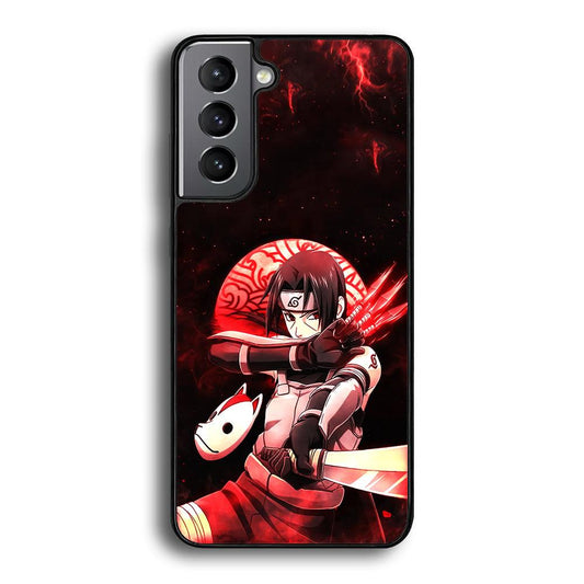 Naruto on Itachi Anbu Mission Samsung Galaxy S22 Case-Rubber Black (2D Case)-Oxvistore