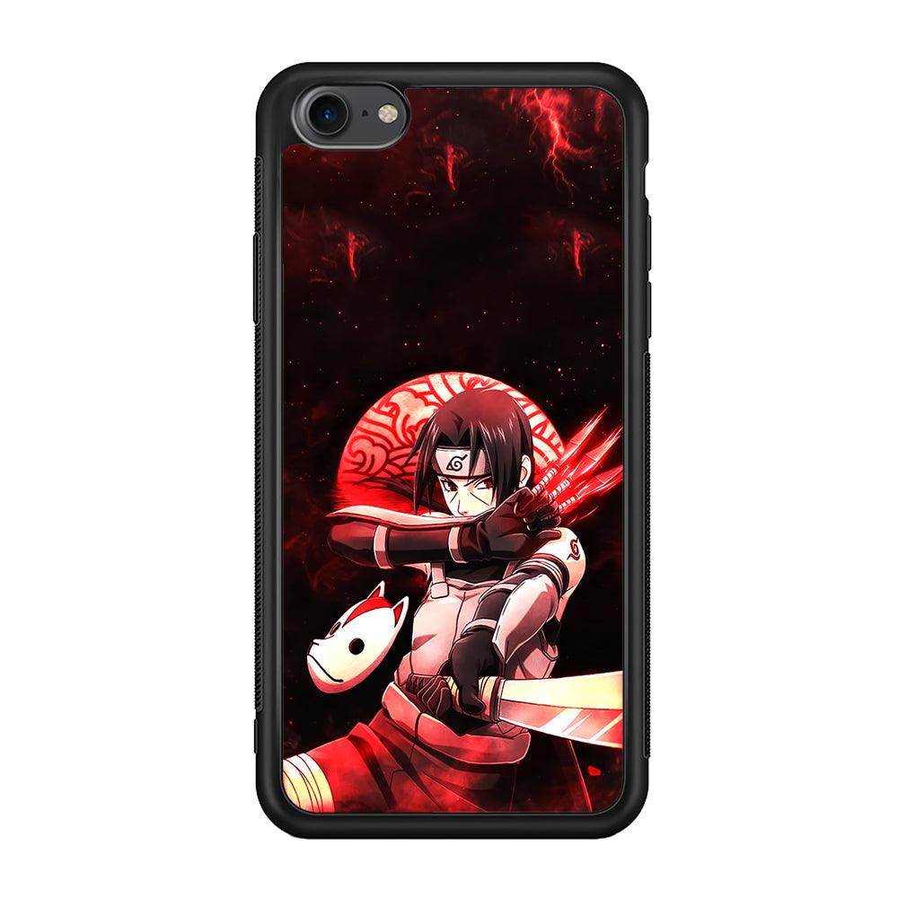 Naruto on Itachi Anbu Mission iPhone 7 Case-Rubber Black (2D Case)-Oxvistore