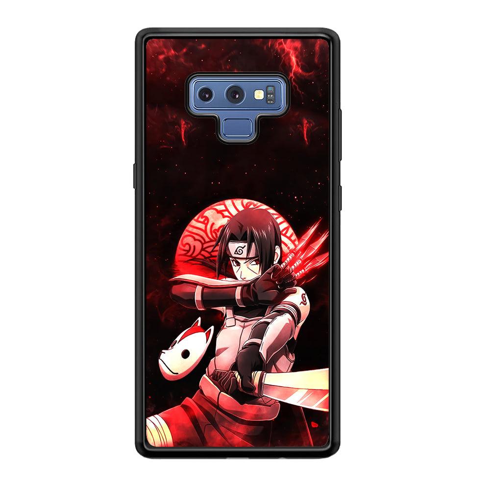 Naruto on Itachi Anbu Mission Samsung Galaxy Note 9 Case-Rubber Black (2D Case)-Oxvistore