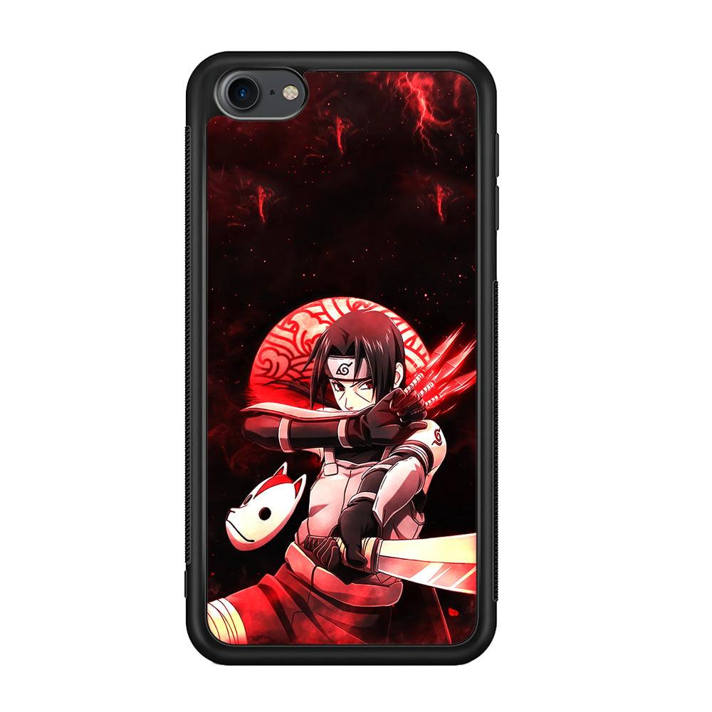 Naruto on Itachi Anbu Mission iPod Touch 6 Case-Rubber Black (2D Case)-Oxvistore