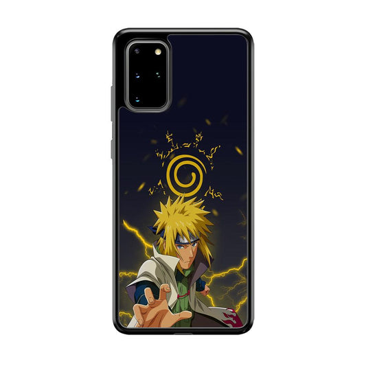 Naruto on Minato Yellow Flash Samsung Galaxy S20 Plus Case-Rubber Black (2D Case)-Oxvistore