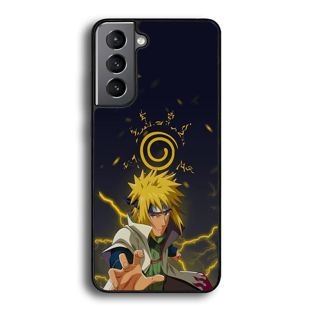 Naruto on Minato Yellow Flash Samsung Galaxy S24 Case-Rubber Black (2D Case)-Oxvistore