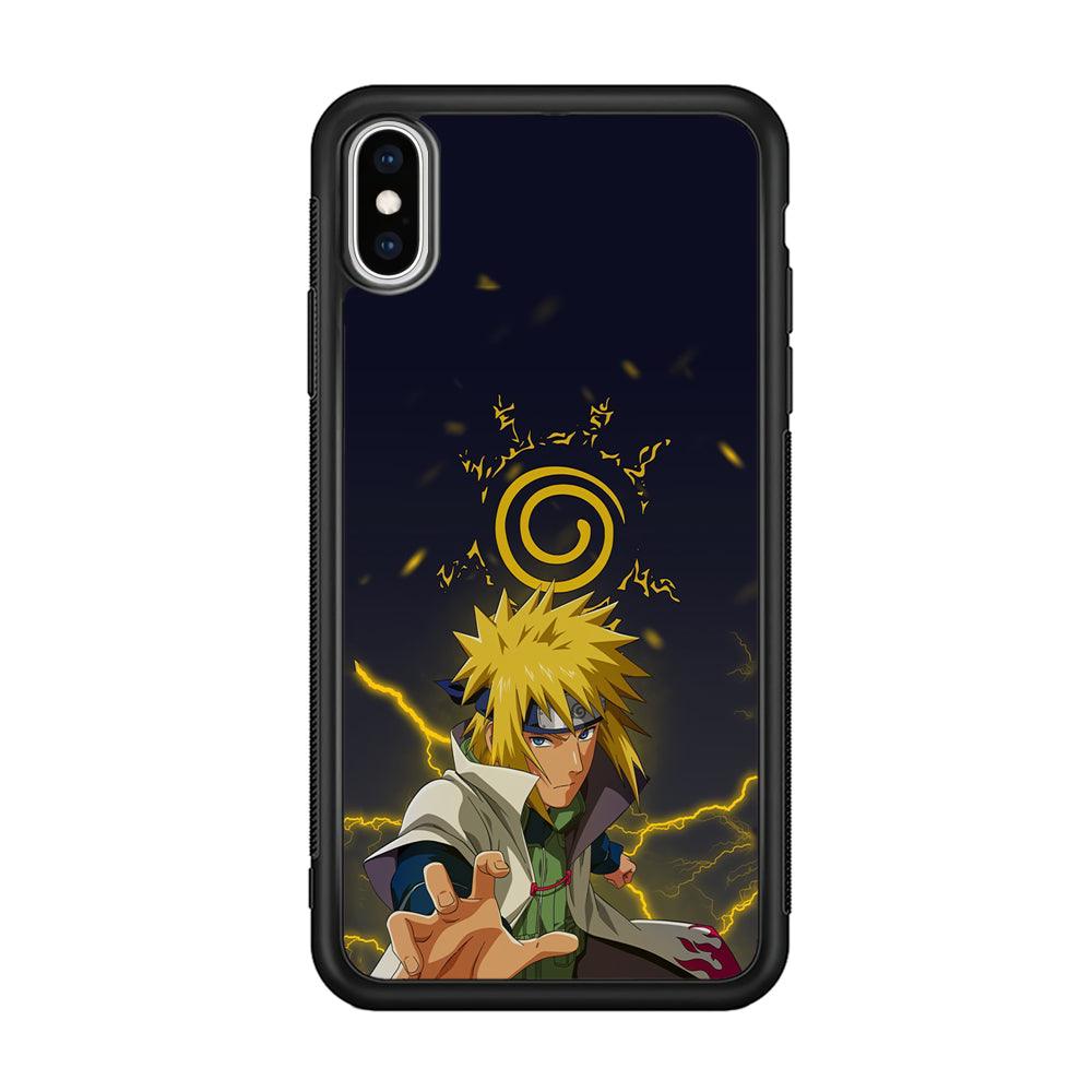 Naruto on Minato Yellow Flash iPhone X Case-Rubber Black (2D Case)-Oxvistore