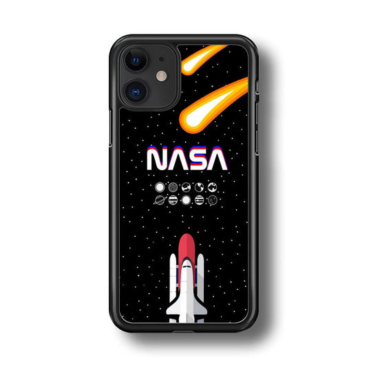 Nasa Aerospace Launch iPhone 11 Case-Rubber Black (2D Case)-Oxvistore