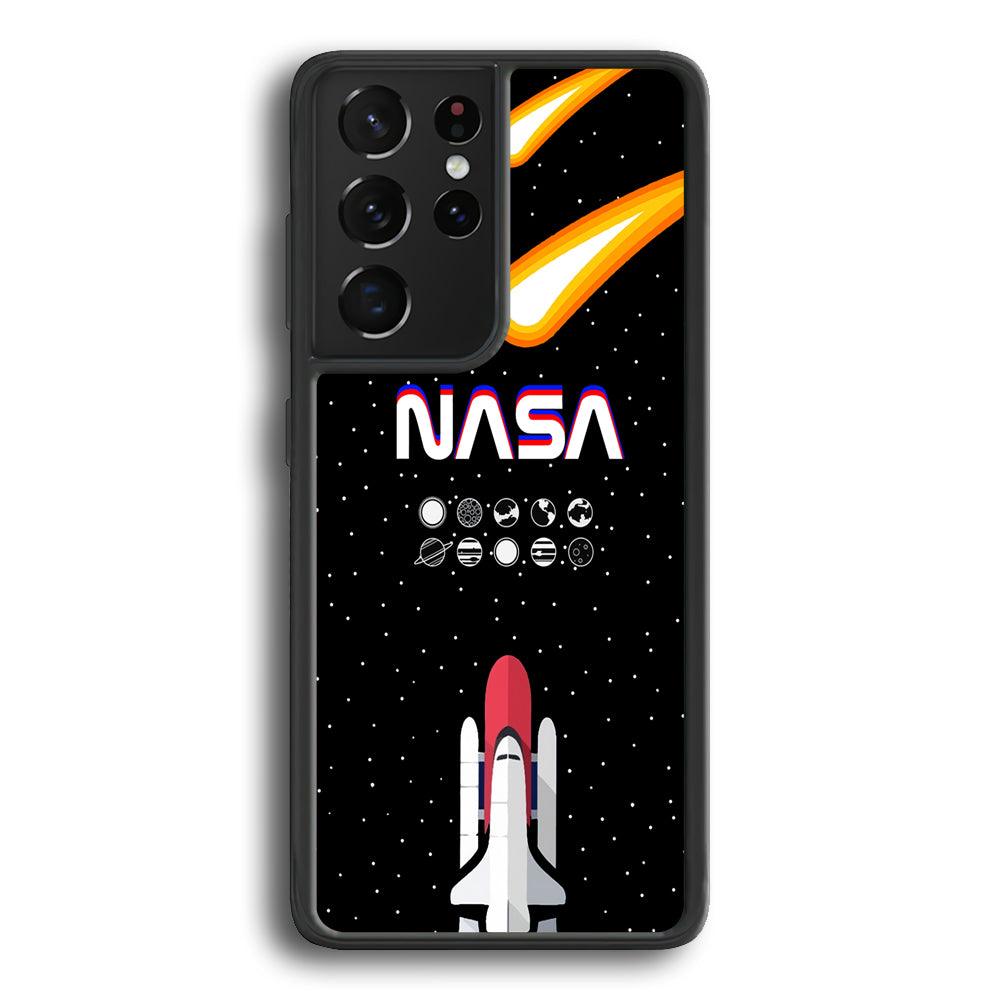 Nasa Aerospace Launch Samsung Galaxy S24 Ultra Case-Rubber Black (2D Case)-Oxvistore