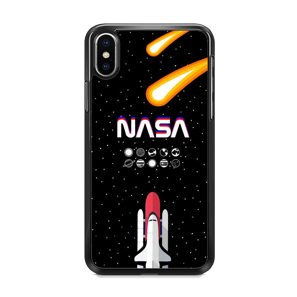 Nasa Aerospace Launch iPhone XS MAX Case-Rubber Black (2D Case)-Oxvistore