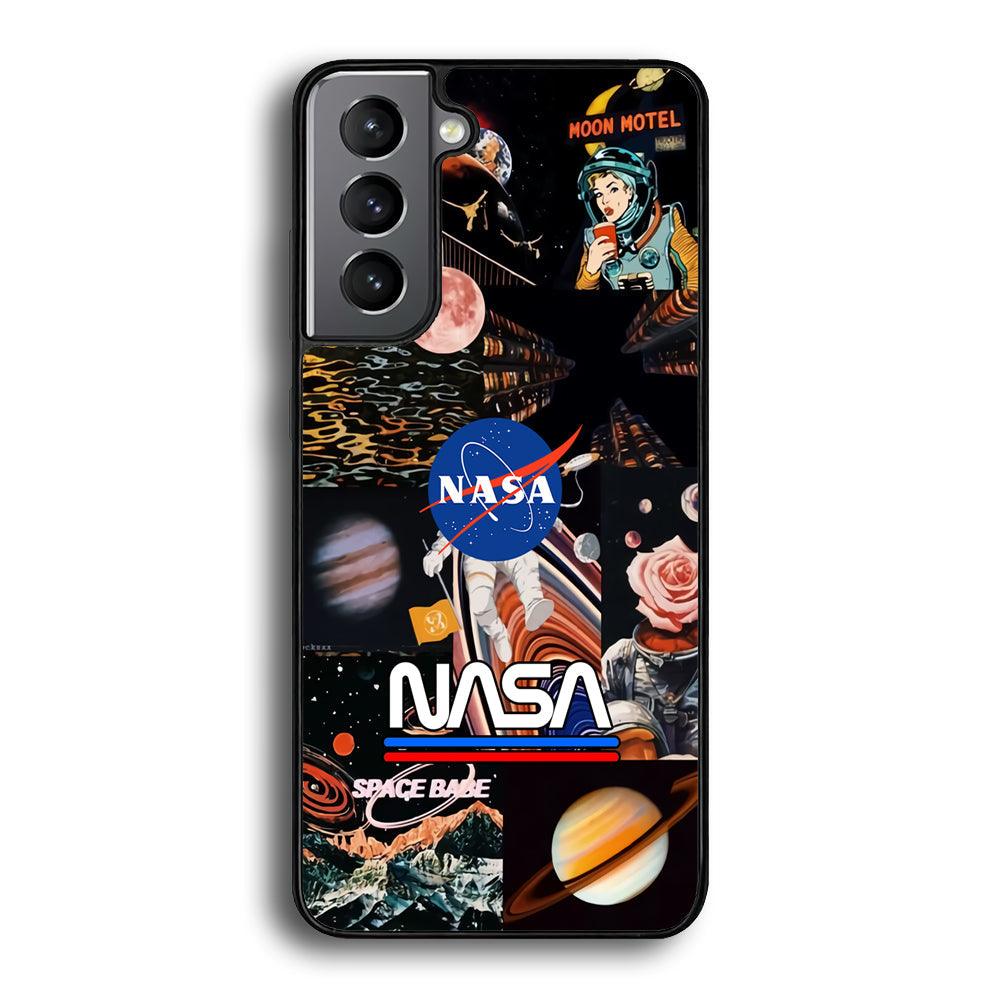 Nasa Astronaut Hustle Samsung Galaxy S21 Case-Rubber Black (2D Case)-Oxvistore