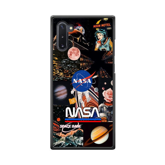 Nasa Astronaut Hustle Samsung Galaxy Note 10 Case-Rubber Black (2D Case)-Oxvistore