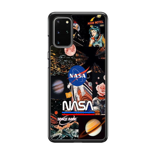 Nasa Astronaut Hustle Samsung Galaxy S20 Plus Case-Rubber Black (2D Case)-Oxvistore