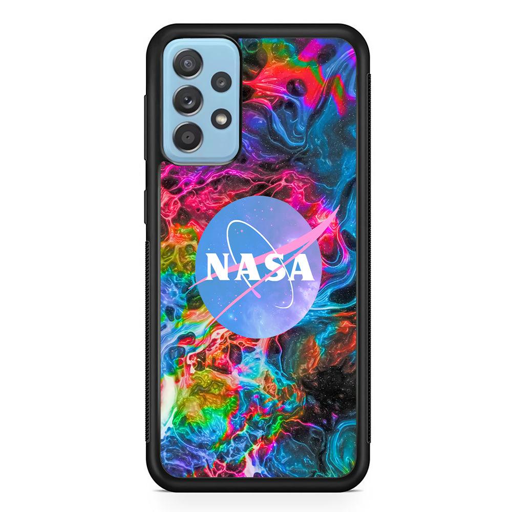 Nasa Cosmos Colorful Samsung Galaxy A72 Case-Rubber Black (2D Case)-Oxvistore