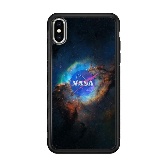 Nasa Light Splash iPhone Xs Max Case-Rubber Black (2D Case)-Oxvistore