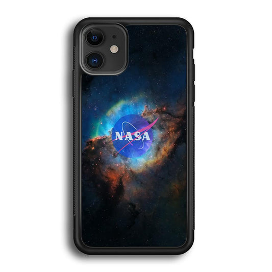 Nasa Light Splash iPhone 11 Case-Rubber Black (2D Case)-Oxvistore