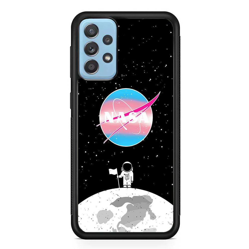 Nasa Moon Chaser Samsung Galaxy A72 Case-Rubber Black (2D Case)-Oxvistore