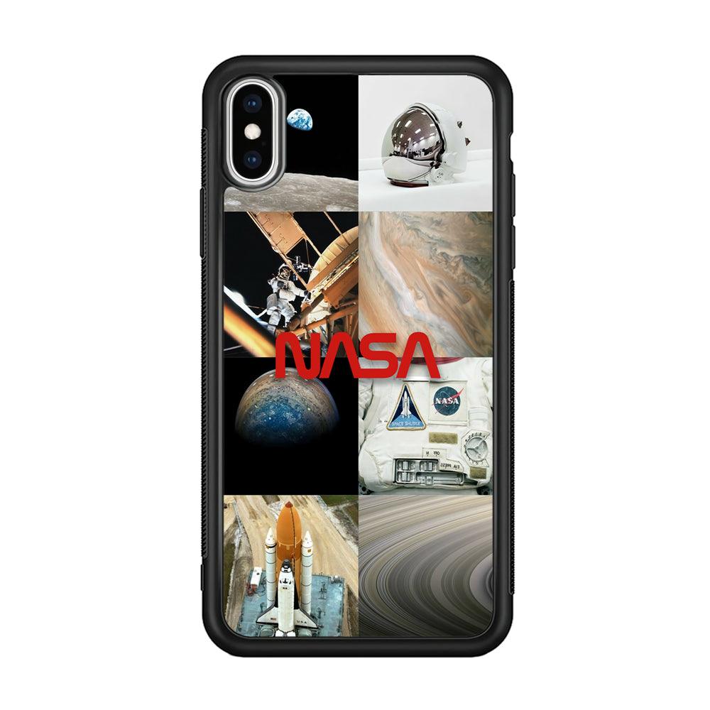 Nasa Partner In The Sky iPhone Xs Max Case-Rubber Black (2D Case)-Oxvistore