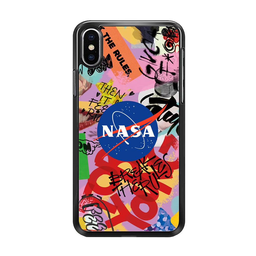 Nasa The Freedom Soul iPhone XS MAX Case-Rubber Black (2D Case)-Oxvistore