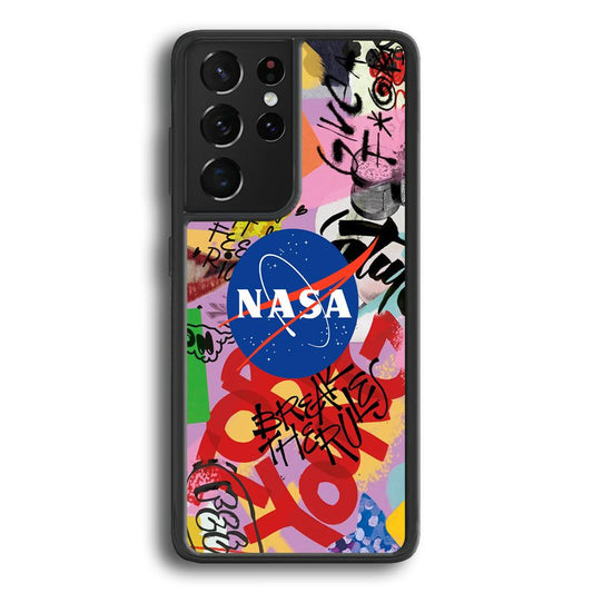 Nasa The Freedom Soul Samsung Galaxy S21 Ultra Case-Rubber Black (2D Case)-Oxvistore