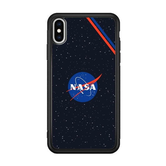 Nasa White Star Spot iPhone Xs Max Case-Rubber Black (2D Case)-Oxvistore