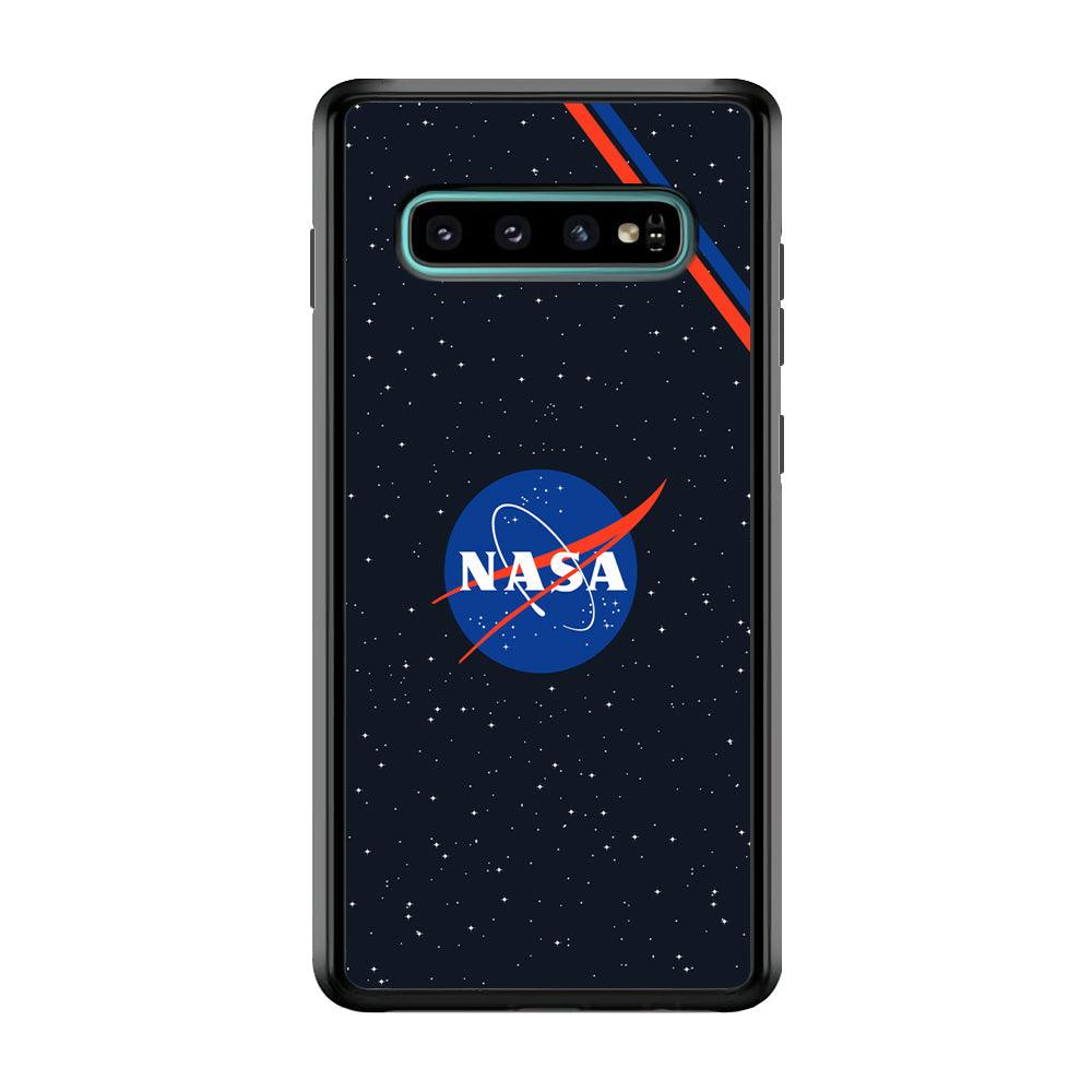 Nasa White Star Spot Samsung Galaxy S10 Case-Rubber Black (2D Case)-Oxvistore