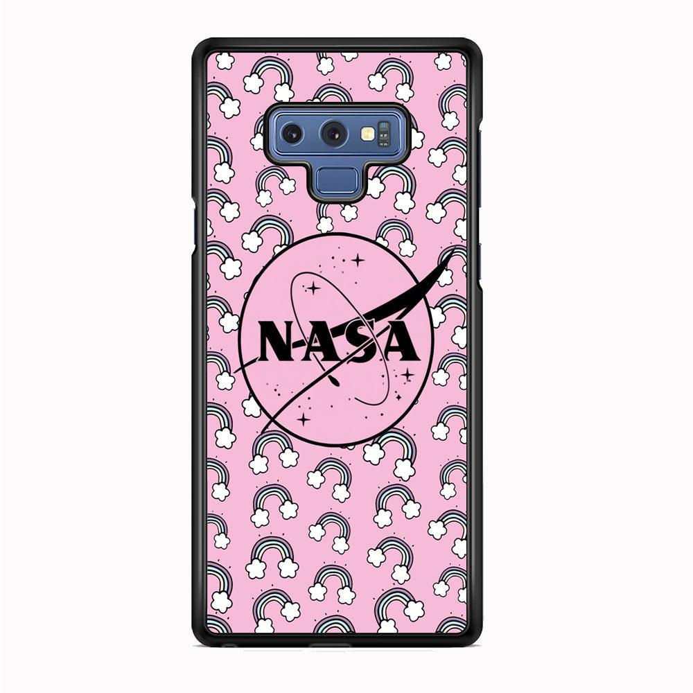 Nasa and Rainbow Features Samsung Galaxy Note 9 Case-Rubber Black (2D Case)-Oxvistore