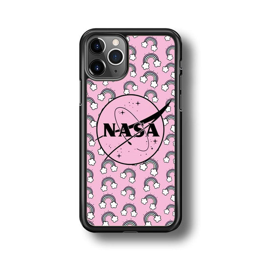 Nasa and Rainbow Features iPhone 11 Pro Case-Rubber Black (2D Case)-Oxvistore