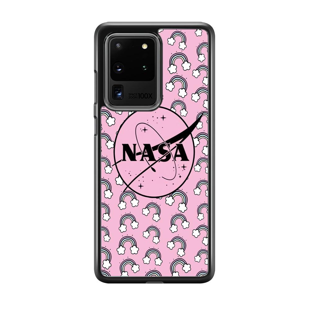 Nasa and Rainbow Features Samsung Galaxy S20 Ultra Case-Rubber Black (2D Case)-Oxvistore