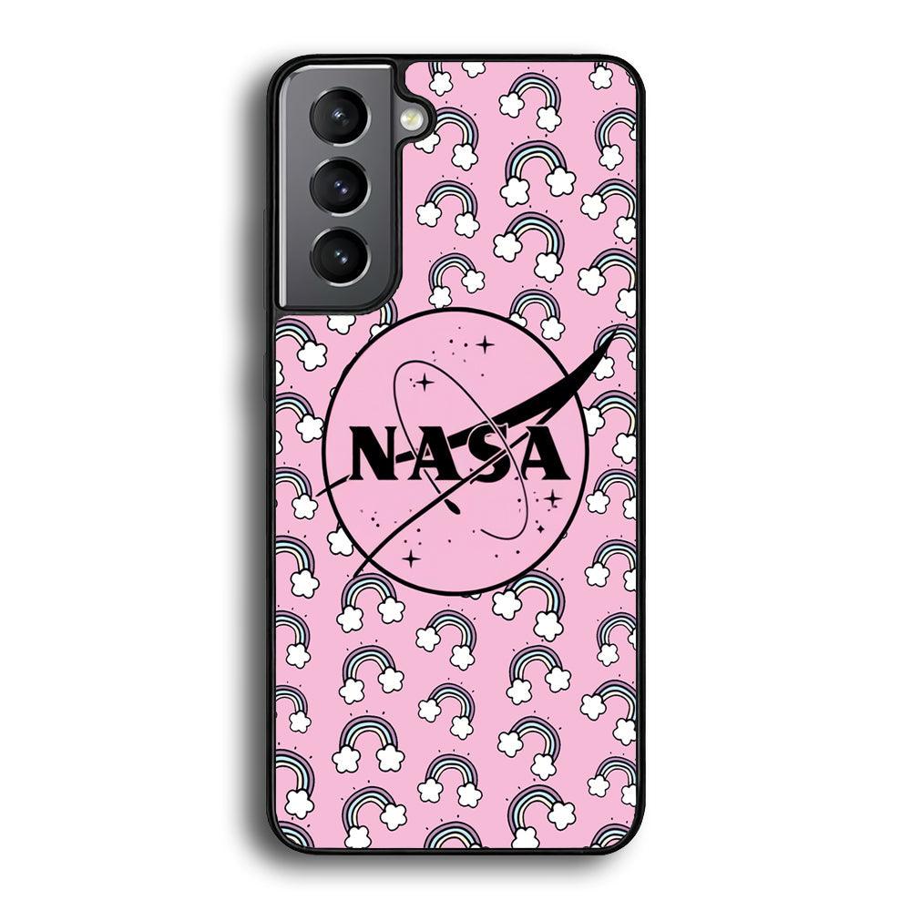 Nasa and Rainbow Features Samsung Galaxy S24 Case-Rubber Black (2D Case)-Oxvistore