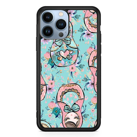 Nesting Dolls Morning Side iPhone 13 Pro Max Case-Rubber White (2D Case)-Oxvistore