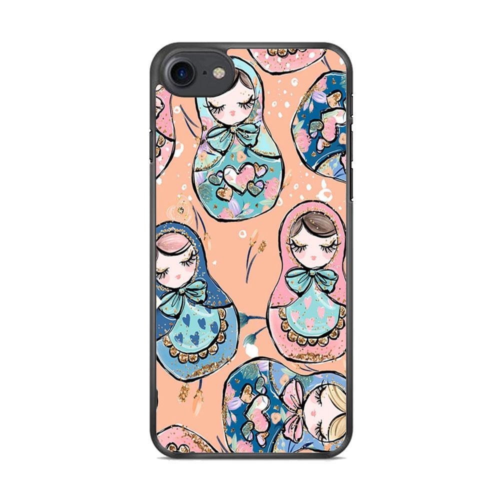 Nesting Dolls Dusk Color iPhone 7 Case-Rubber Black (2D Case)-Oxvistore