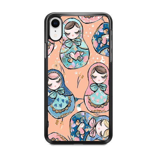 Nesting Dolls Dusk Color iPhone XR Case-Rubber Black (2D Case)-Oxvistore